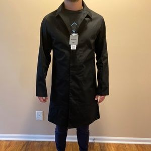 NWT Uniqlo Blocktech Black Trench Collar Coat
